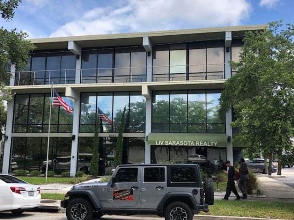 commercial solar window film installed on office building