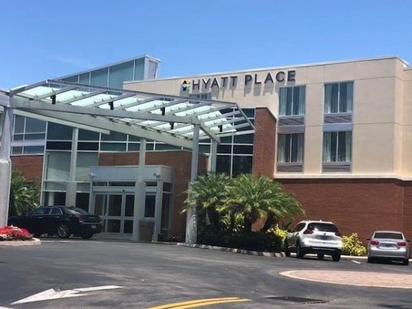Hyatt Place building windows with window film.