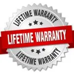 Badge with "Lifetime Warranty" on it 3 times.
