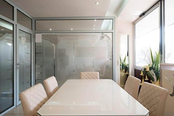 conference-room Conference room with glass walls with decorative window tint