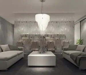 Modern lounge room with glass wall decorative window tint privacy window film