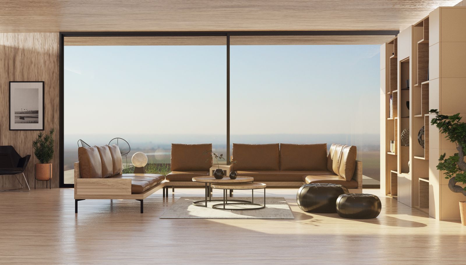 Florida living room with large glass windows protected by 3M safety and security film